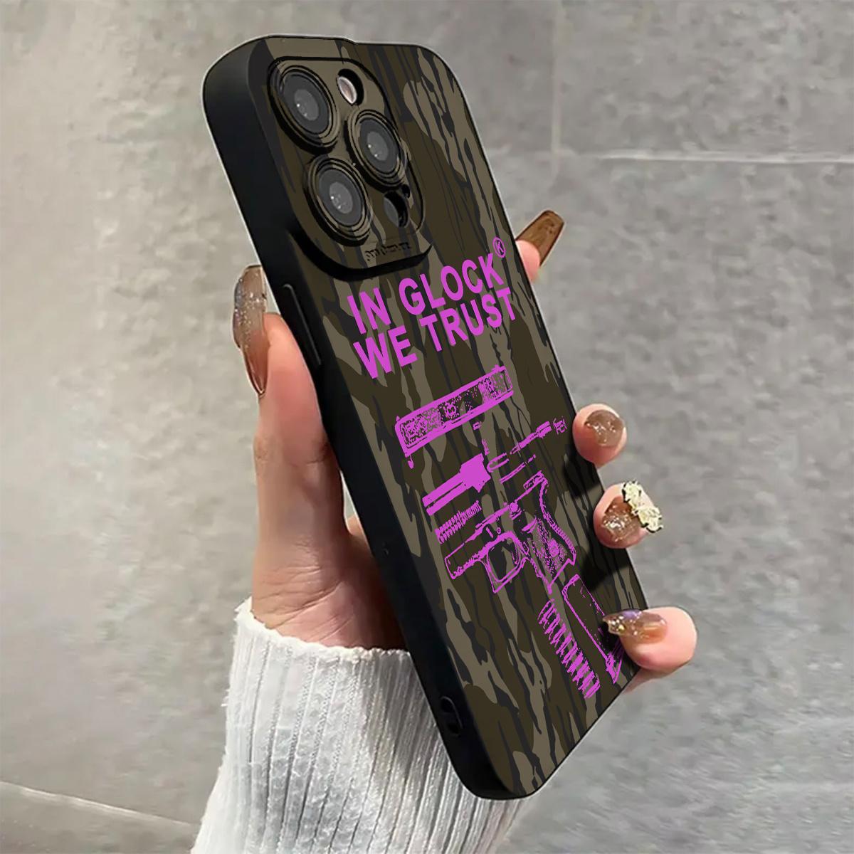 IN Glock We Trust Deep Space Gray Camouflage Mobile Phone Case Suitable for iPhone11, 12, 13, IN Glock We Trust Deep Space Gray Camouflage Mobile Phone Case Suitable for iPhone11, 12, 13,