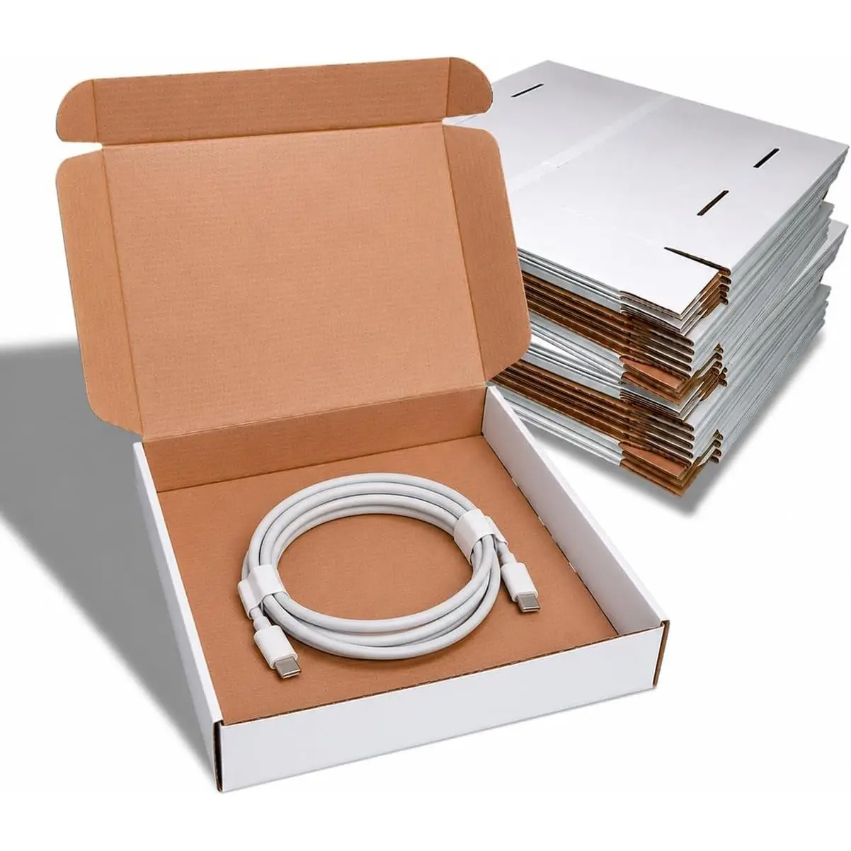 Corrugated Shipping Boxes 6x4x3Inches, 60Pack  Cardboard Literature Mailers, Durable Small Business Mailing Boxes for Packaging & Shipping Supplies, White,Shipping boxes made from recycled paper