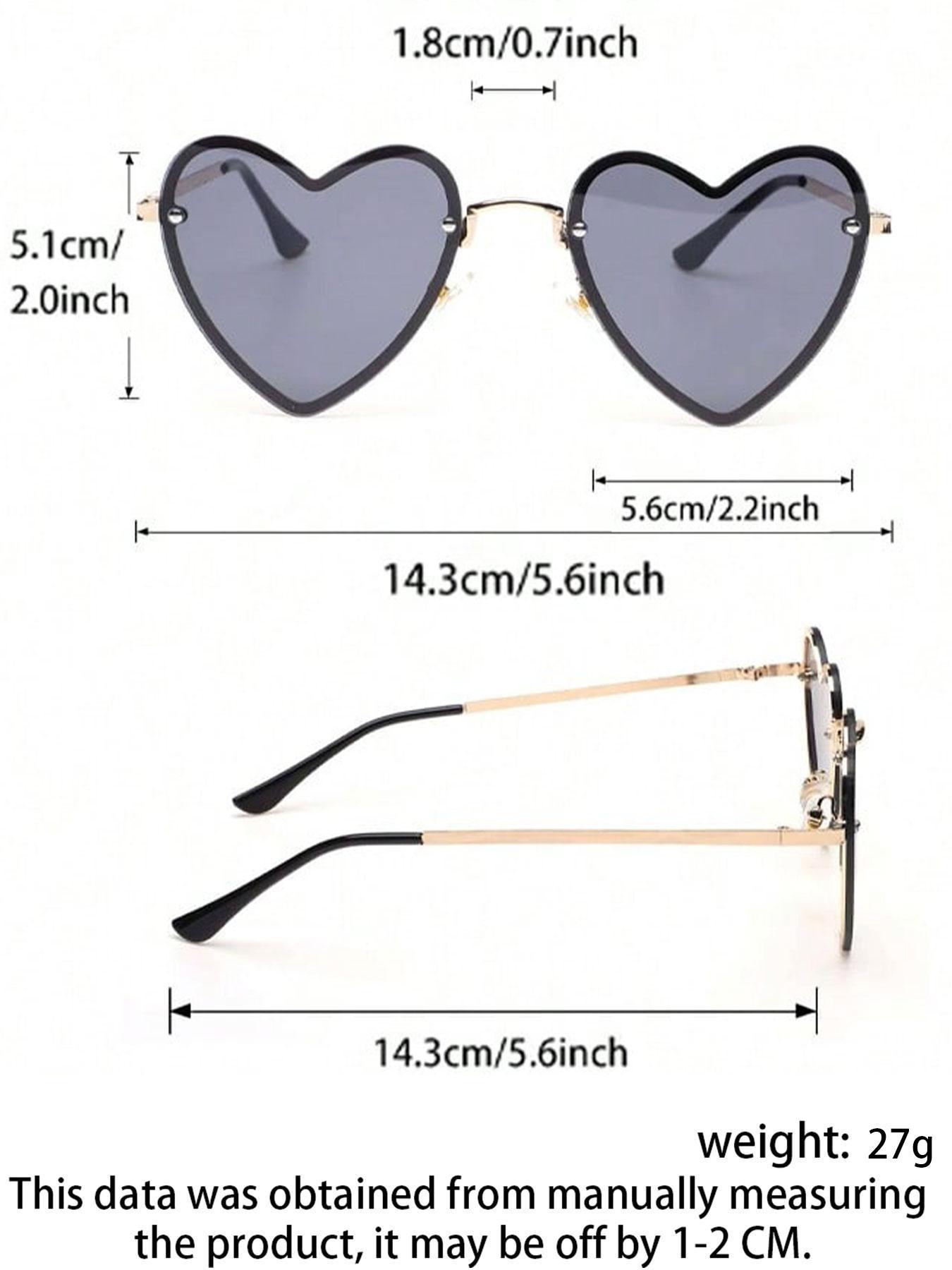 Women's Elegant Heart Shaped Sunglasses, Trendy Styling Fashionable Sunglasses for Everyday Use, Trendy Beach Eyewear, Fashion Accessories for Outdoor Activities, Trendy Casual Sunglasses