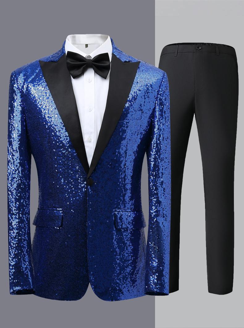 Gold Sequin Stage Performance Suit Jacket Men's Korean Style Blazer For Nightclub, Wedding Host, Emcee, Photoshoot Gold Sequin Stage Performance Suit Jacket Men's Korean Style Blazer For Nightclub, Wedding Host, Emcee, Photoshoot