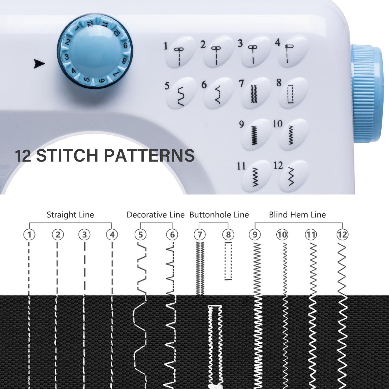 Desktop Sewing Machine Mini Portable Overlock Sew Thick Fabrics Attach Buttons Electric Automatic