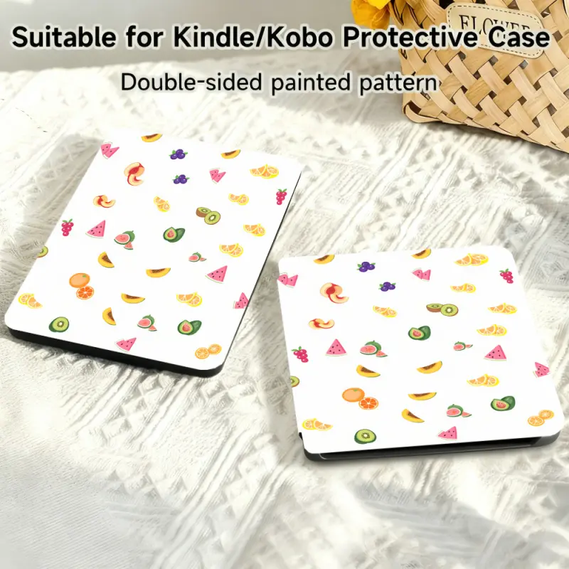 for Kindle/kobo/Tolino Case Fruit Pattern Print Design for New Kindle 11Th 2019, for Kindle 11th Generation Case for Kindle 11Th (2022/2024), 6-Inch, 7-Inch Kindle Paperwhite 12Th Generation 2024 Vision Color (2024) /Vision 6 (2021）/Shine Color (2024), Fa