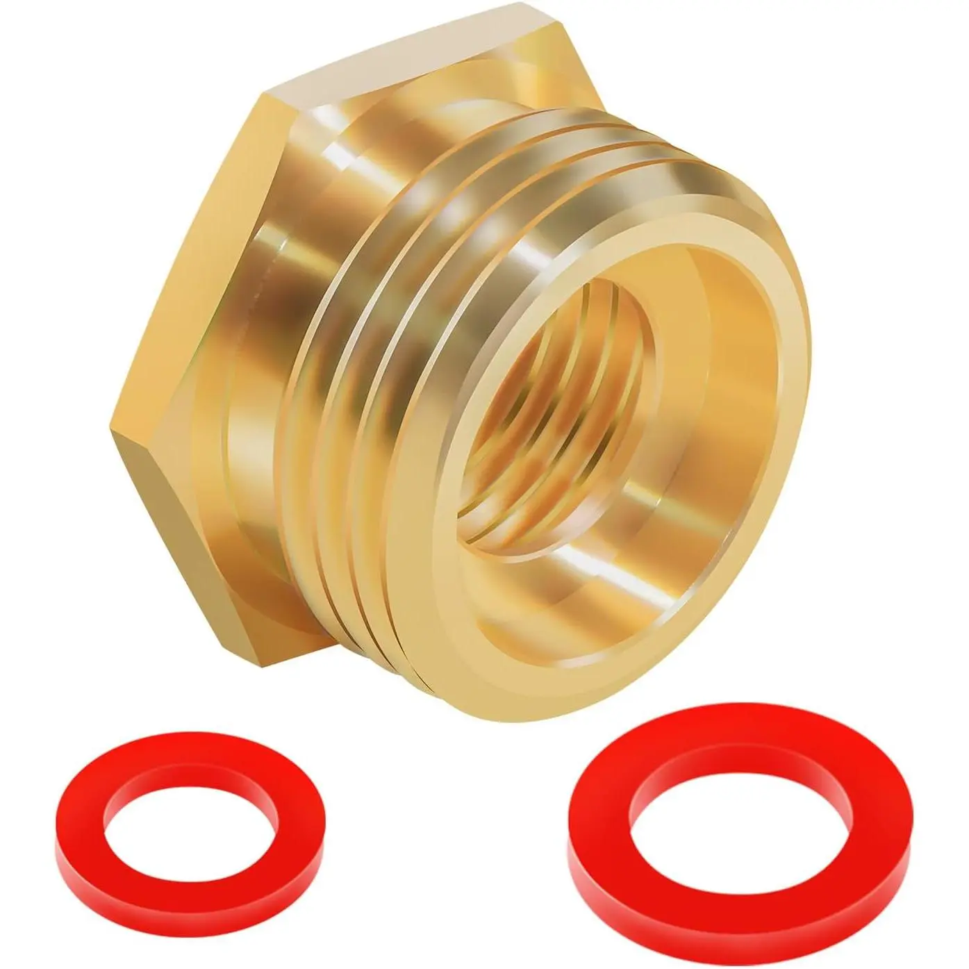1 count Garden Hose to Shower Hose Adapter, G1/2" Female to GHT 3/4" Male |  Brass, Handshower Adapter