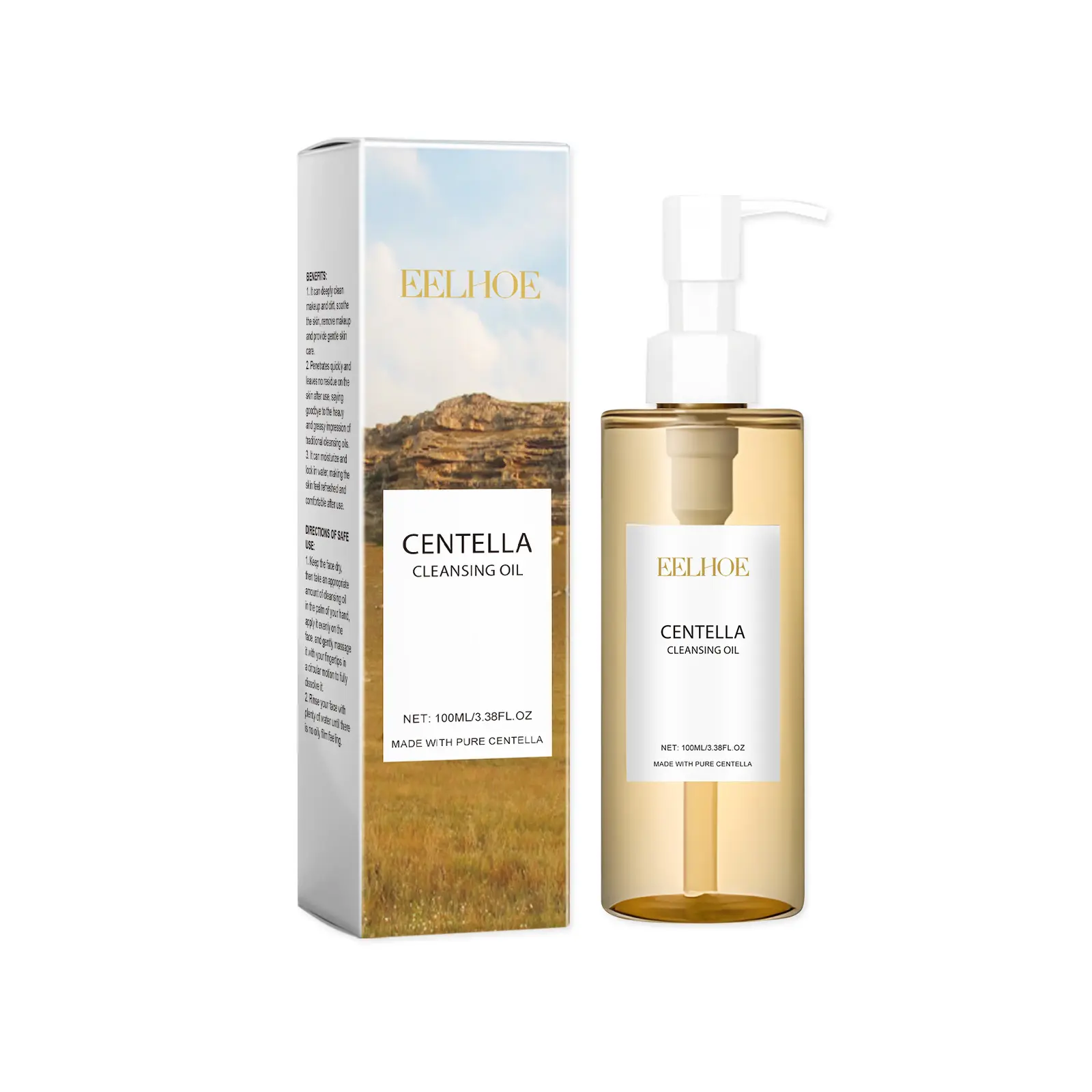 Centella Asiatica Lightweight Cleansing Oil Cleanser - Hydrating, Moisturizing, Soothing Facial Makeup Remover for Sensitive Skin, Deep Pore Cleanser, 100ML Beauty Product