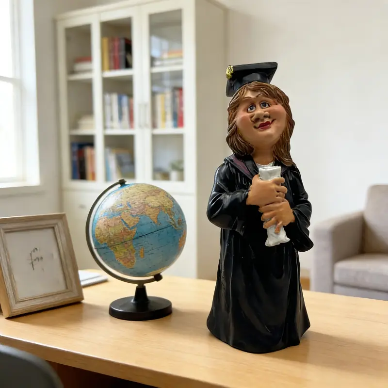 Fun Statue Ornaments for Graduation Season - Hand-painted Style Resin Crafts Designed by Doctors, Suitable for Home Decoration, Graduation Season Decoration, Classmate Blessings, No Electricity Required, Gifts for Friends