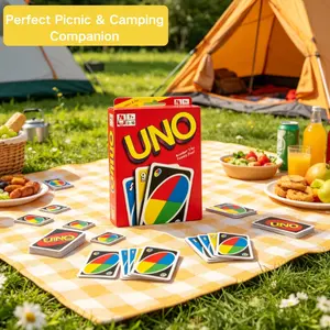 UNO Standard Card Game, Durable 112-Card Deck for Parties, Camping, and Family Gatherings