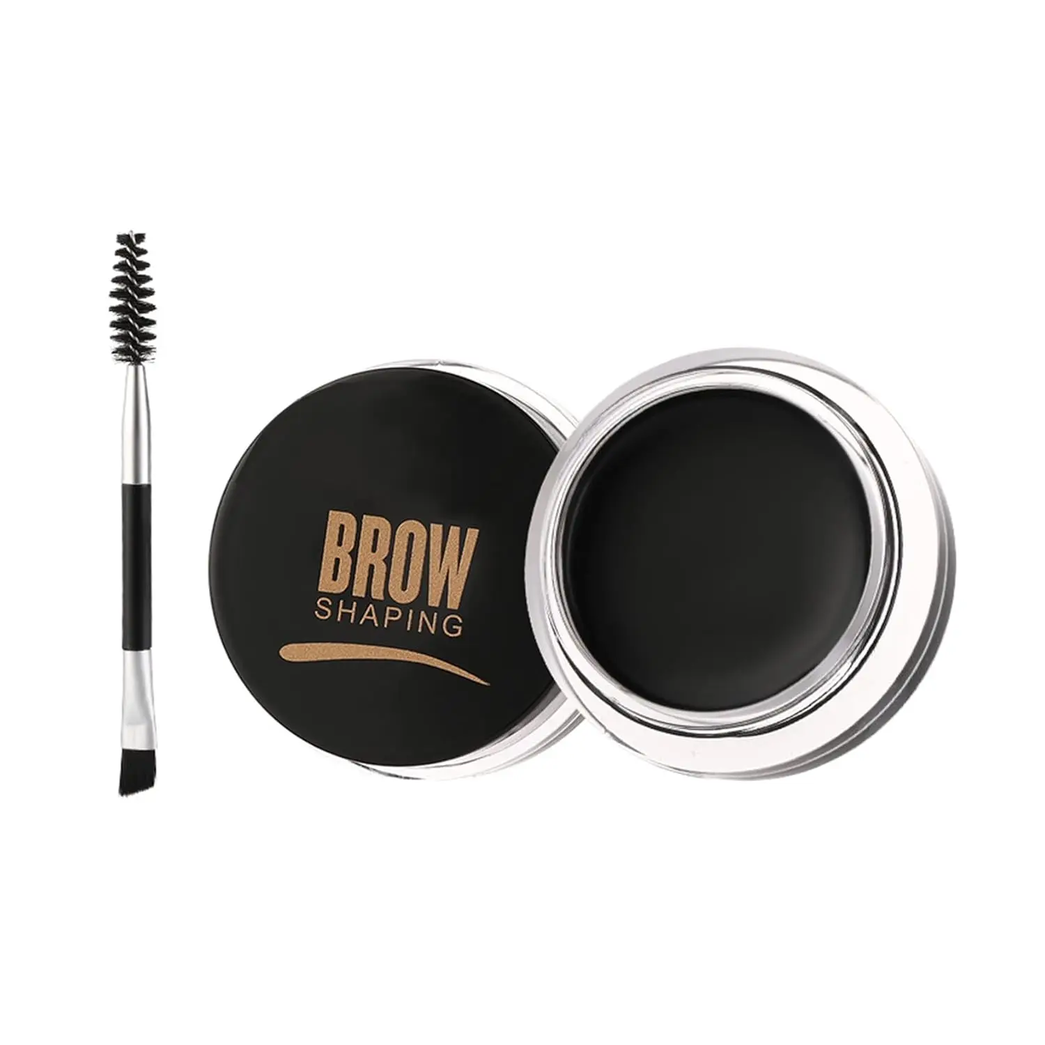 Eyebrow Pomade Brow Gel Pomade,Long Lasting Waterproof and Enhancers Eyebrow Soft Smooth,Eyebrow Makeup Gel with Eyebrow Brush for Girls and Women-Black