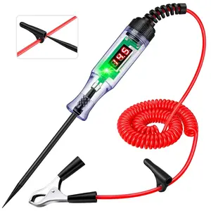 Heavy Duty Automotive Circuit Tester 5-90V Test Light, Digital LED Voltage Tester with Voltmeter, Dual Polarity Indicator & Stainless Probe Car, Truck, RV, Boat Electrical Fuse Testing