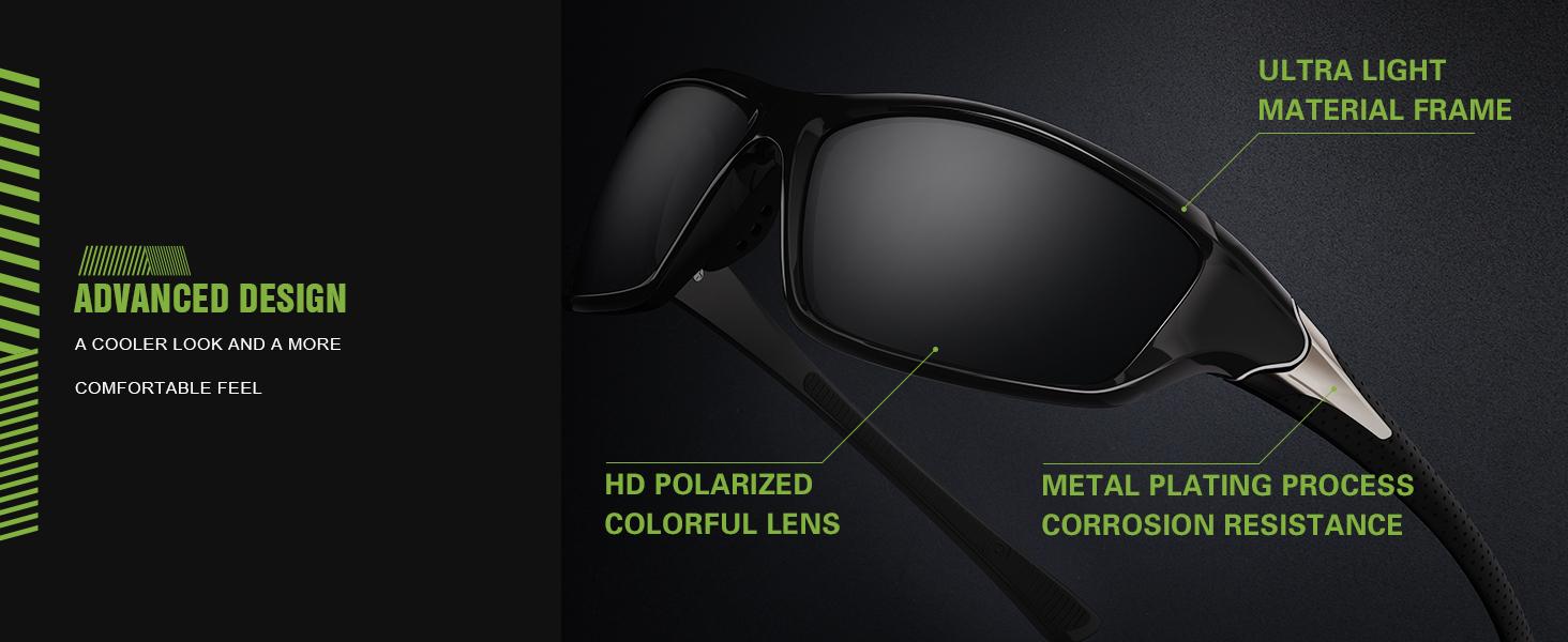 3 Pack Polarized Sports Sunglasses for Men, Mens Sunglasses Wrap Around UV400 Protection for Cycling Fishing Driving