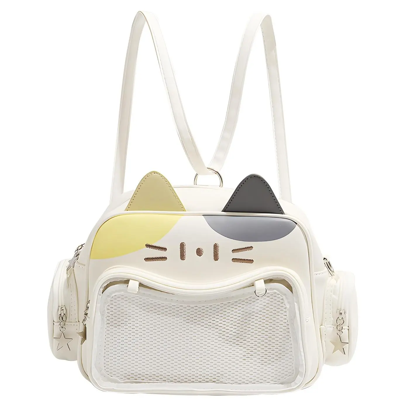 Women's PU Leather Mini Ita Backpack - Cute Stylish Kawaii Daypack, Pin Display Window, Adjustable Straps, for School & Anime Events (Backpacks Women), Cute Stylish Daypacks