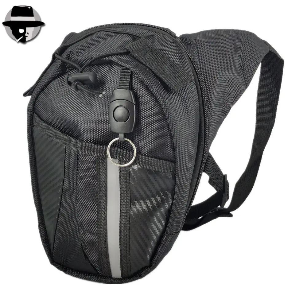 Carbon Fiber Texture Reflective Motorcycle Waist Bag, Motorcycle Accessory, Waterproof Tear-Resistant, Adjustable Strap, Multi-Pocket Edc Storage, Daily Commute, Night Riding, Scooter Travel