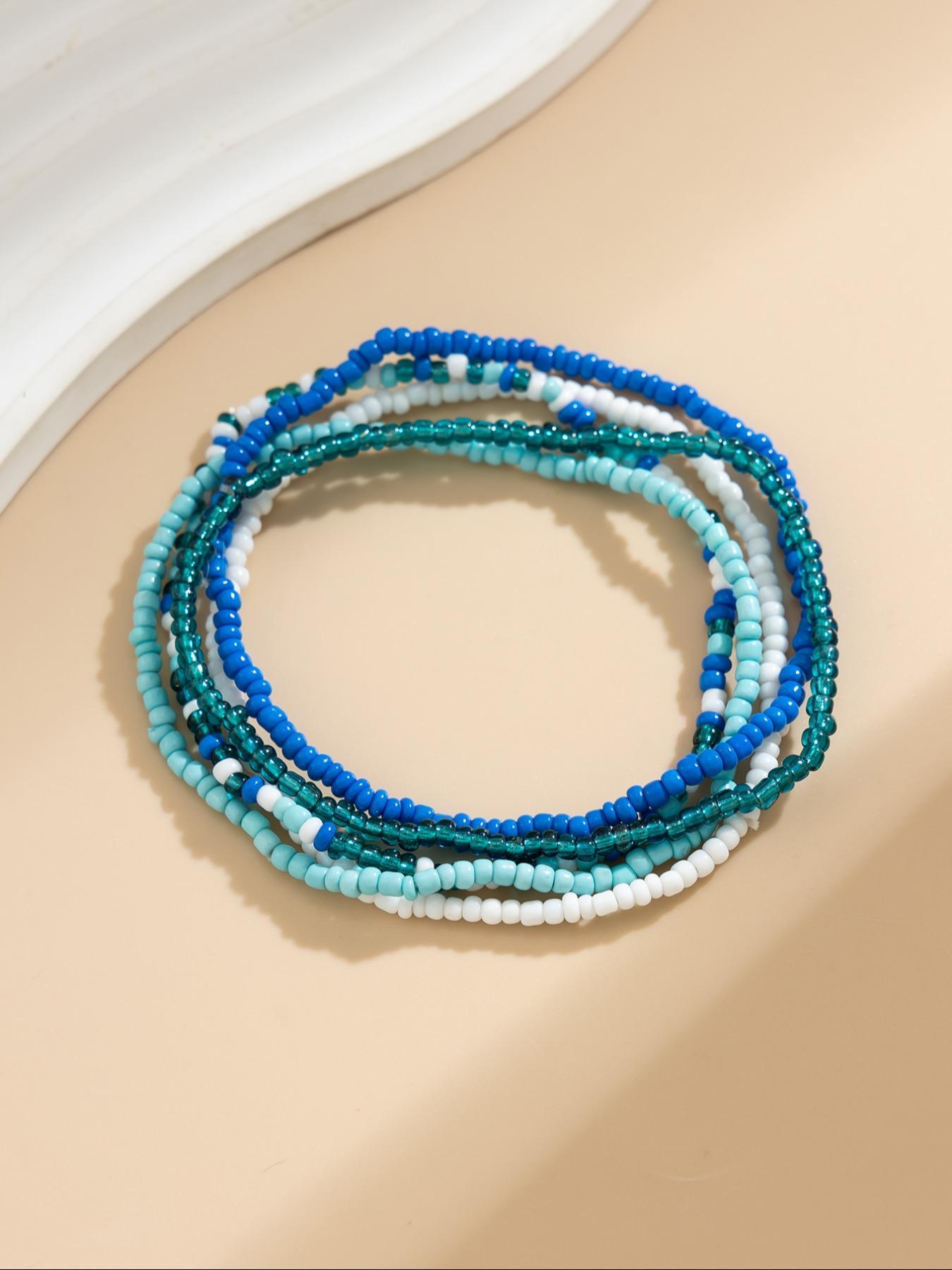 Boho Style, Boho Chic Beaded Decoration Colorful Anklet for Women & Girls, Teenage Girl Jewellery Accessories, Gifts for Girlfriend, Fashion Decoration Jewelry for Party, Daily Clothing Decor, Daily Wear