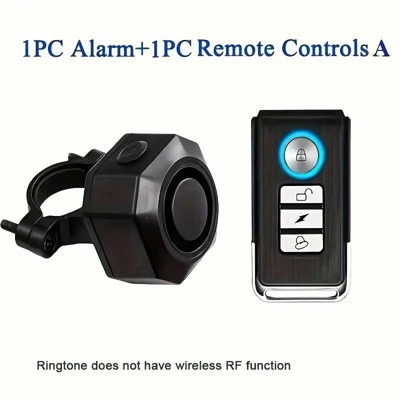 1 Set Wireless Remote Vibration Bike Alarm, Black Hexagonal Loud Volume Anti-Theft Security Alarm for Bicycle Motorcycle Scooter Outdoor Parking