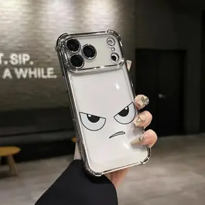 Squinting and frowning Phone Case for iPhone 17 AIR 17 PRO 16 PRO 15  PRO MAX  14 PLUS 13 PRO 12 11 series (silicone softshell) airbag anti-drop and shockproofmobile phone protective case
