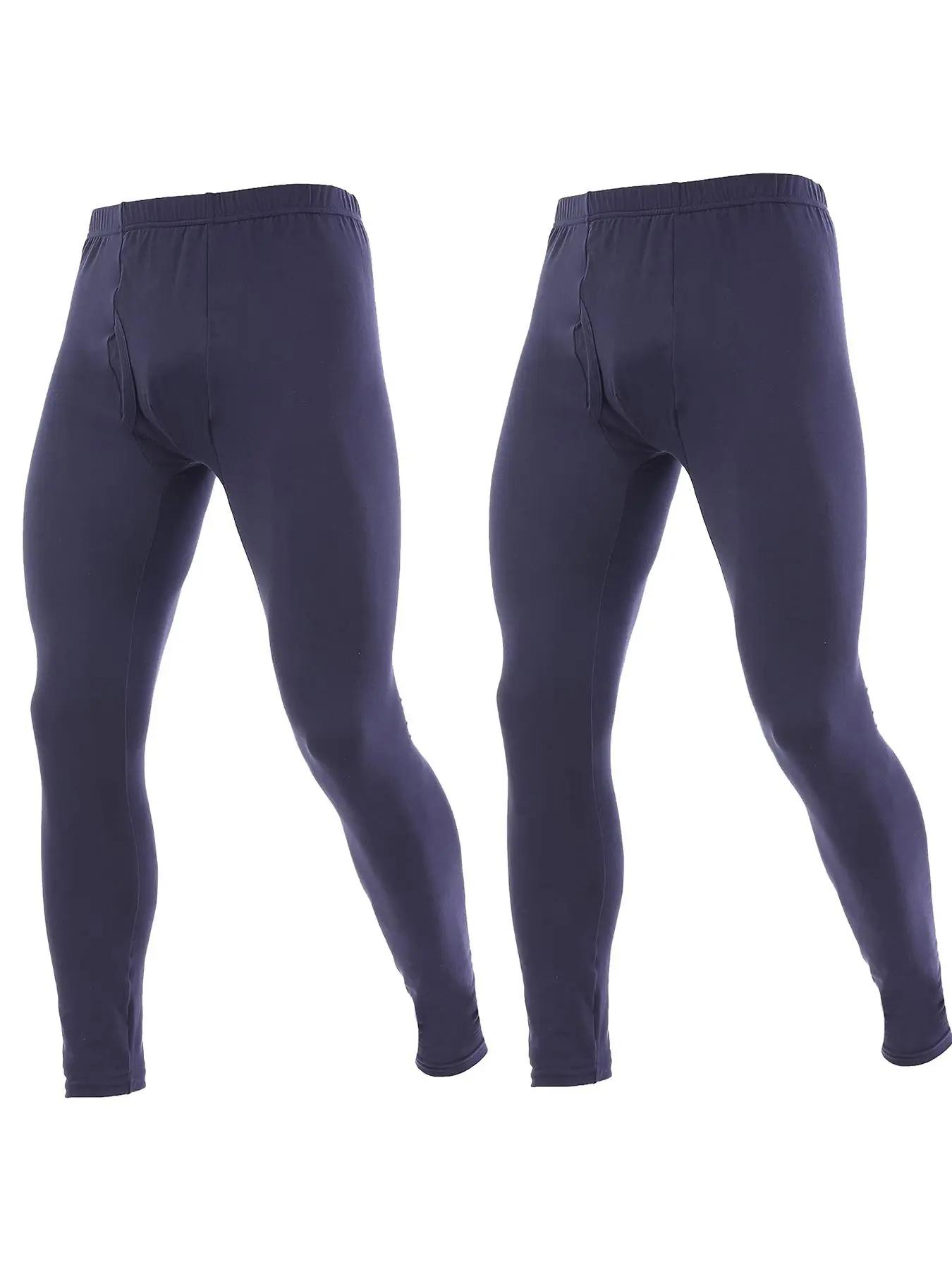 Pack of 2 Mens Thermal Long Johns Bottoms Underwear Baselayer Leggings Winter Warm Soft Trousers Bottoms Pant for Fall & Winter, Men's Sleepwear for Daily Wear