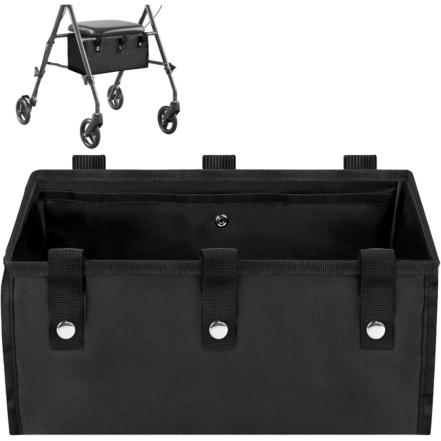 Under Seat Rollator Bag, Walker Bags for Rolling Walker with 4 Inner Pockets, Rollator Walker Basket Accessories for Seniors, Storage Ipad, Books, and Essentials
