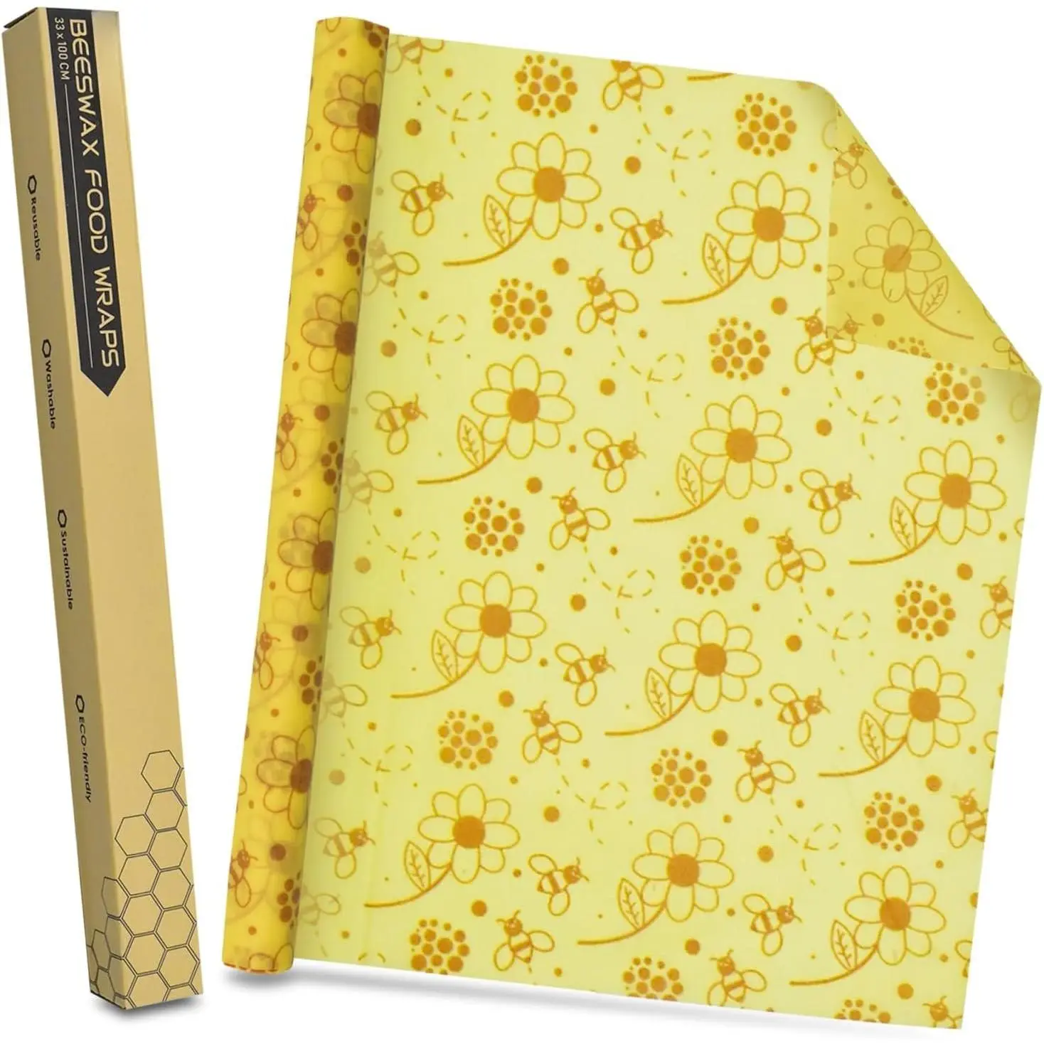 Beeswax  Wraps, 13x39 Inch  Beeswax Wraps for Bread Sustainable  Storage Wraps Beeswax Paper Roll for Sandwich, Cheese