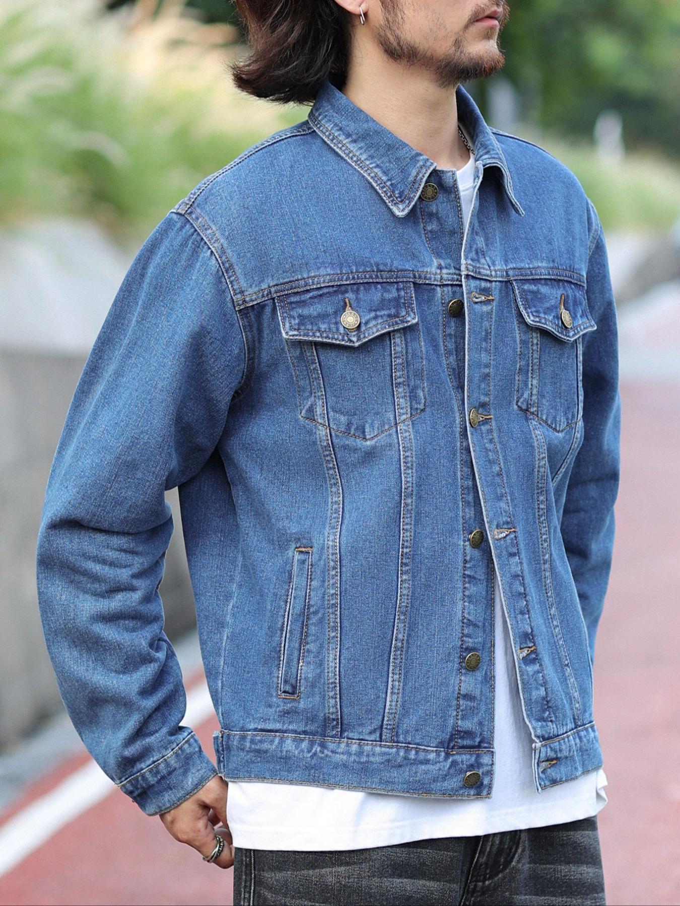 Men's Denim Jacket Coat, Casual Fashion Outerwear, Stylish Design for Daily Wear & Outdoor Activities, Perfect Fit for Spring & Fall Seasons