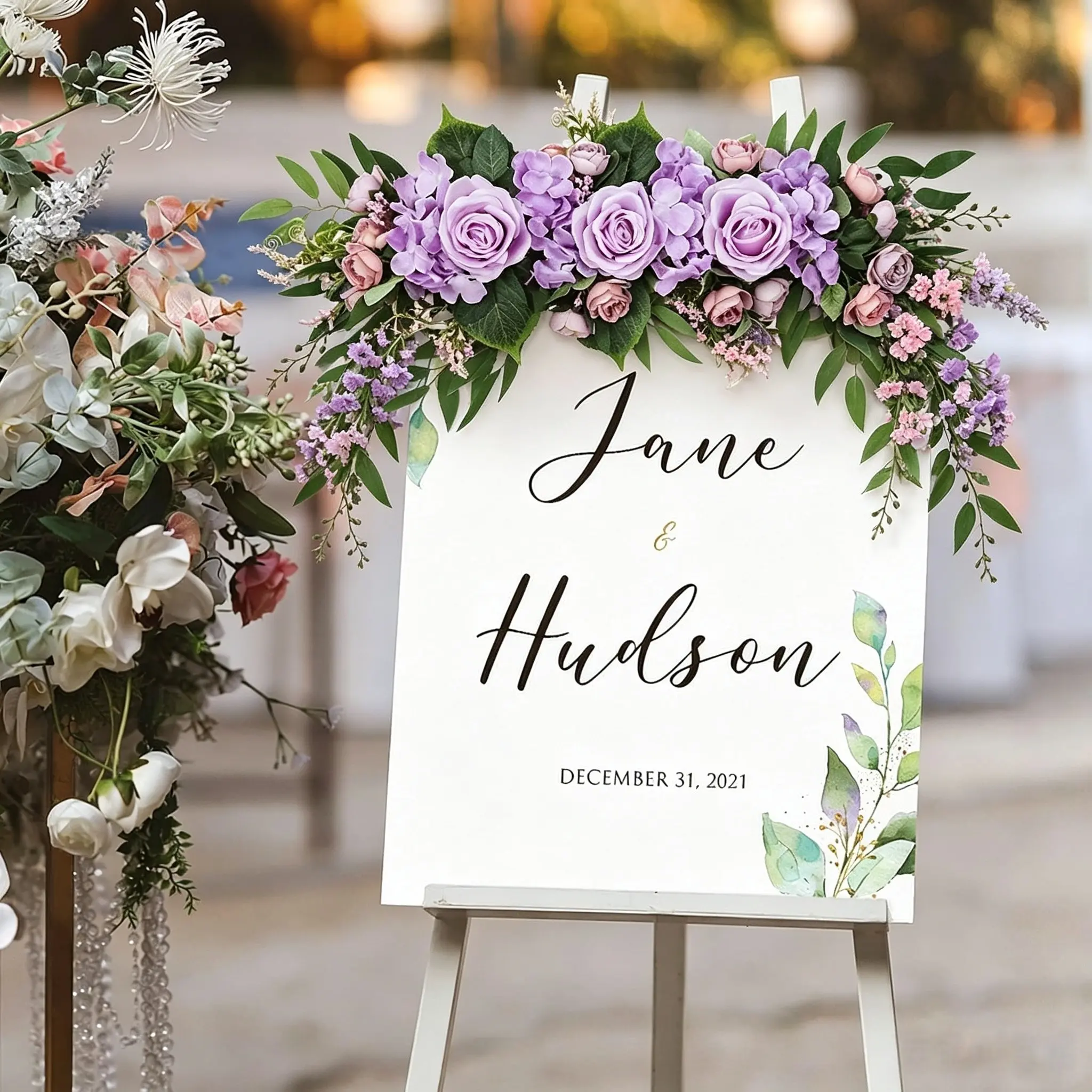 High-End Rose Draped Flowers, Wedding Arch Artificial Rustic Flower Decor, Leaf Rose Peony Door Wreath for Weddings, Home, Table, Party Decoration