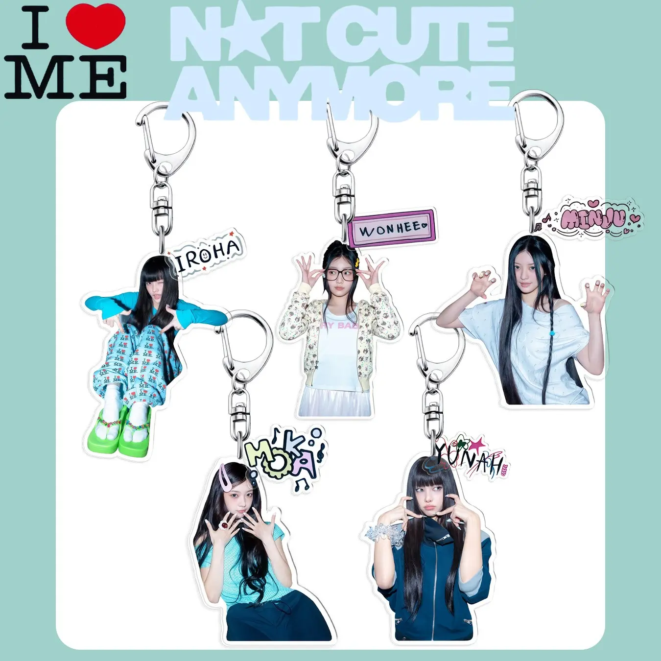 Ill-It Keychain Collection, Wonhee Iroha Yunah Moka Minju, Acrylic Name Tag, Fans Merchandise, Desk Decor, Birthday Gift, Party Favor