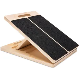 Adjtable Slant Board for Calf Stretching Portable Wooden Incline Board for Physical Therapy, Squats & Pilates Calf Stretcher for Ankle, Heel & Leg Support