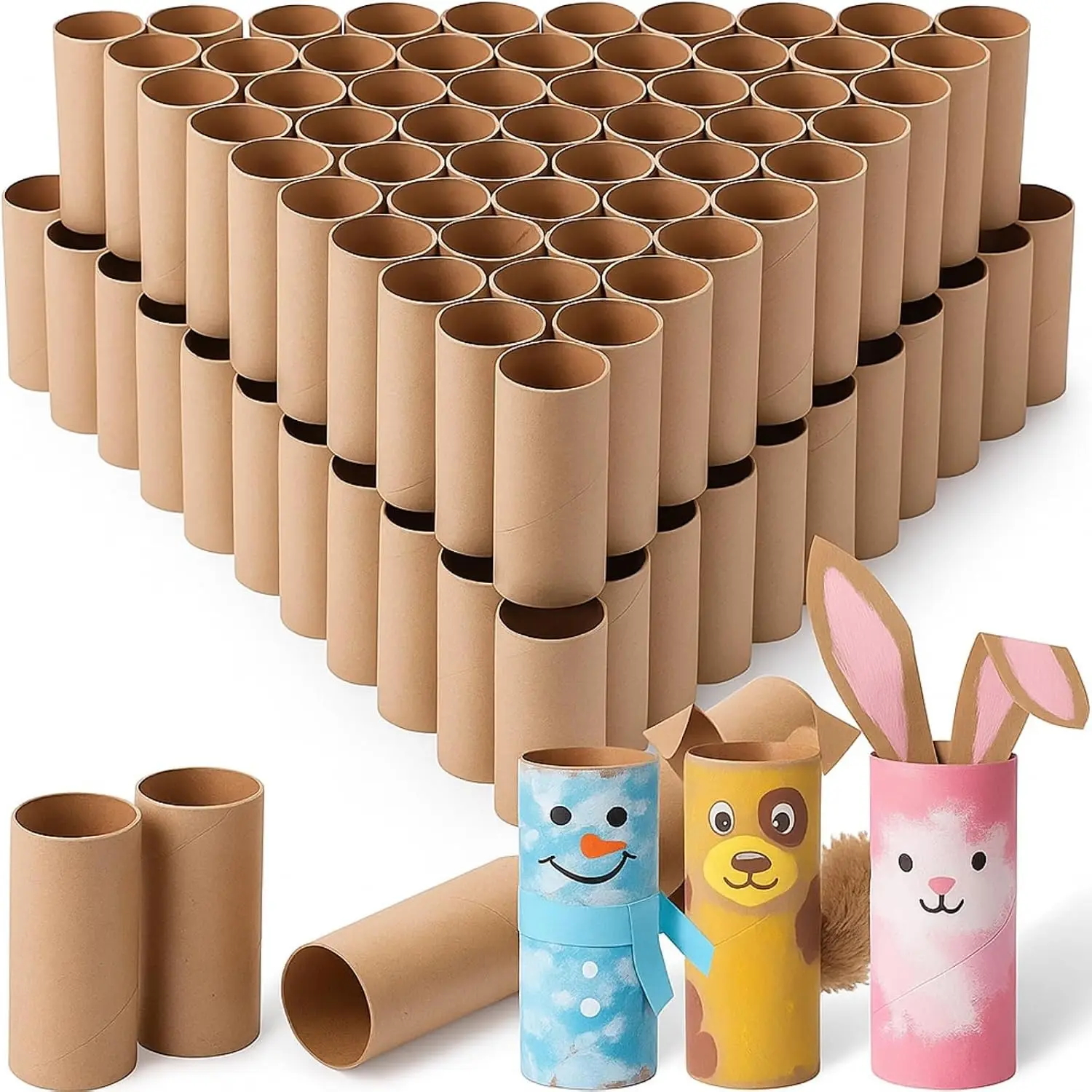 Brown 240 Pcs Cardboard Tubes for Craft 3.74 Inch Tall Empty Paper Towel Rolls Cardboard Toilet Paper Tubes Bulk for Classroom Diy, 1.5/1.2 x 3.74 Inch
