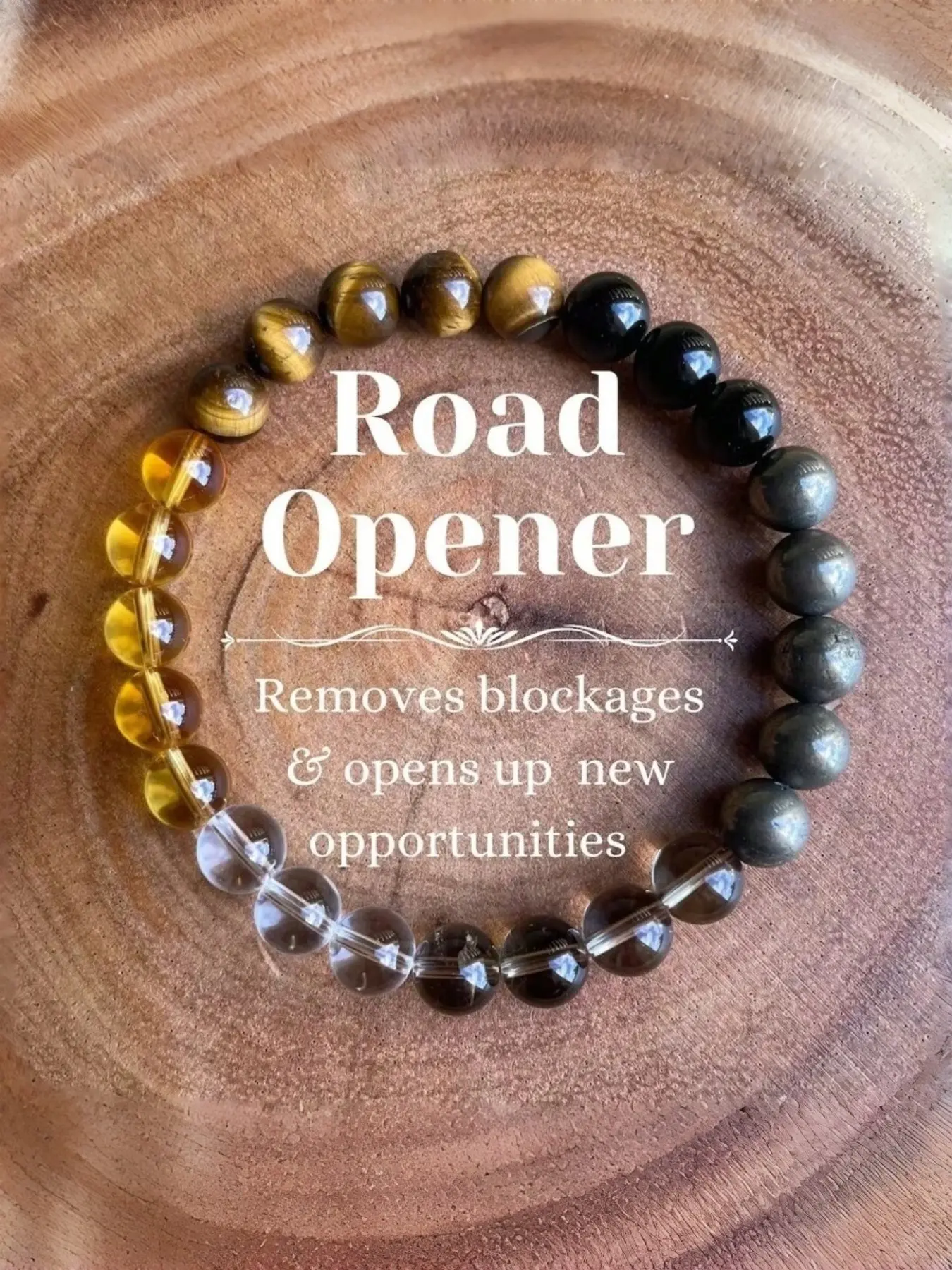 Manifestation Bracelet - Attract Love, Wealth And Success - Crystal Bracelet - Citrine - Pyrite - Tiger's Eye
