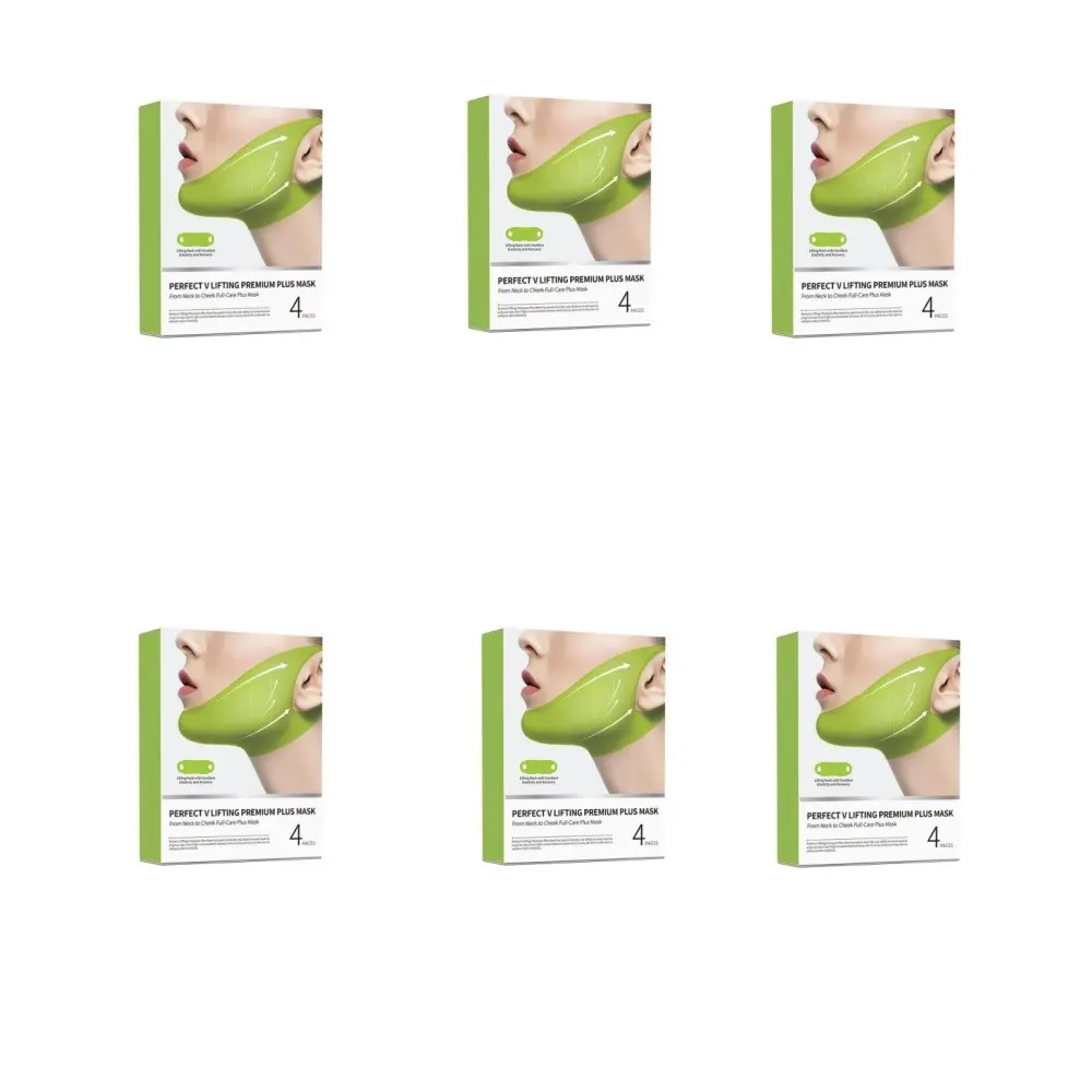 6 Boxes 24 Pcs Gentle Chin Care Masks, Lightweight Comfortable Daily Facial Care, Soft Lifting Mask, Cactus Collagen V Face Lift Ear Mask, Collagen Hydrogel Mask