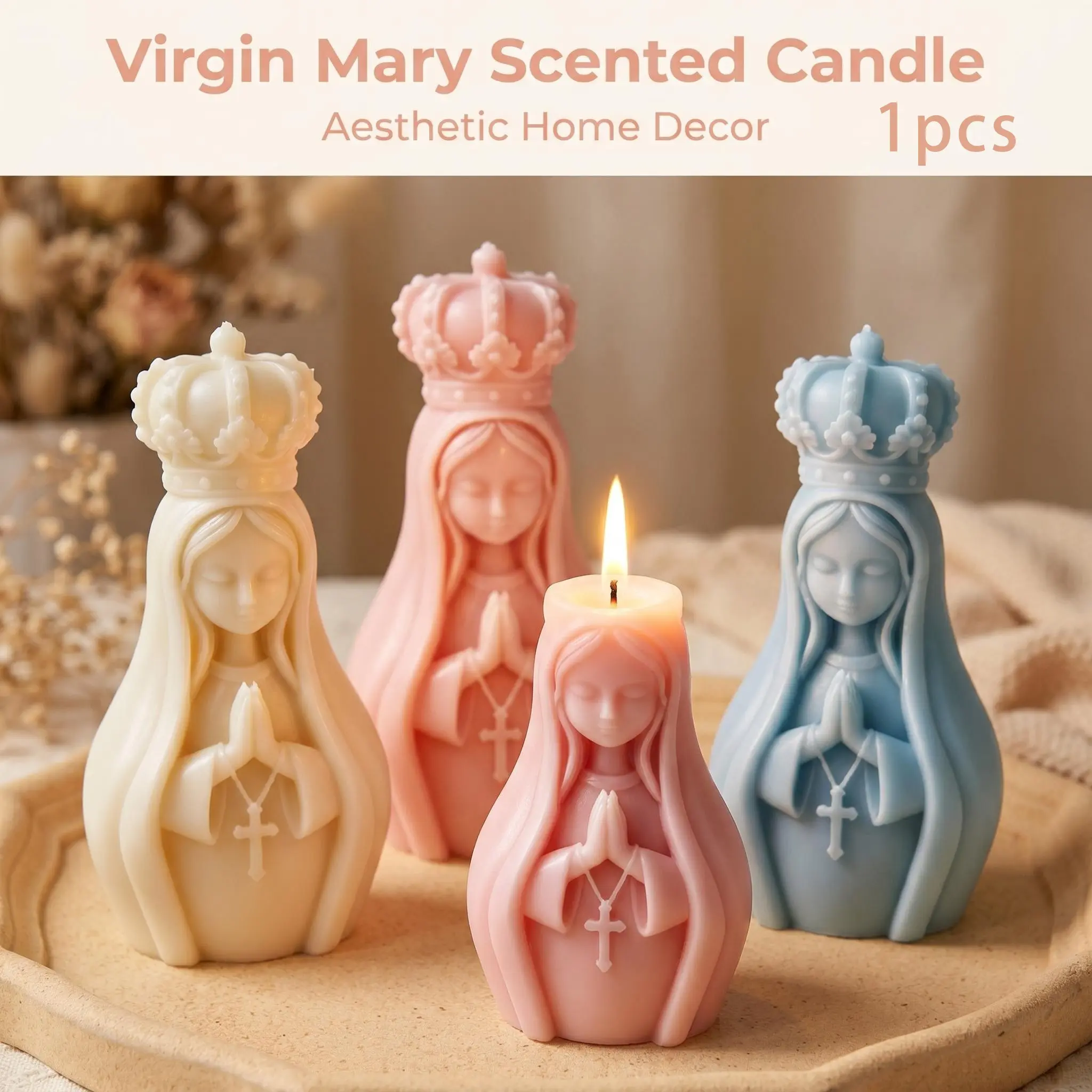 Crown Maria Aromatherapy Candle, Smoke-Free Scented Wax Candle, Long-Lasting Fragrance, Home Decor, DIY Handmade Gift, Perfect for Various Occasions