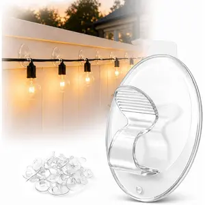 Hooks Lights Clips Outdoor String - 3X Stronger Adhesion 20Pcs Clear Heavy Duty Hangers Waterproof Adhesive - Sticky Removable 0 Residue No Drill Indoor Garage - for Patio Fence Gutters Wall Christmasfidget toys