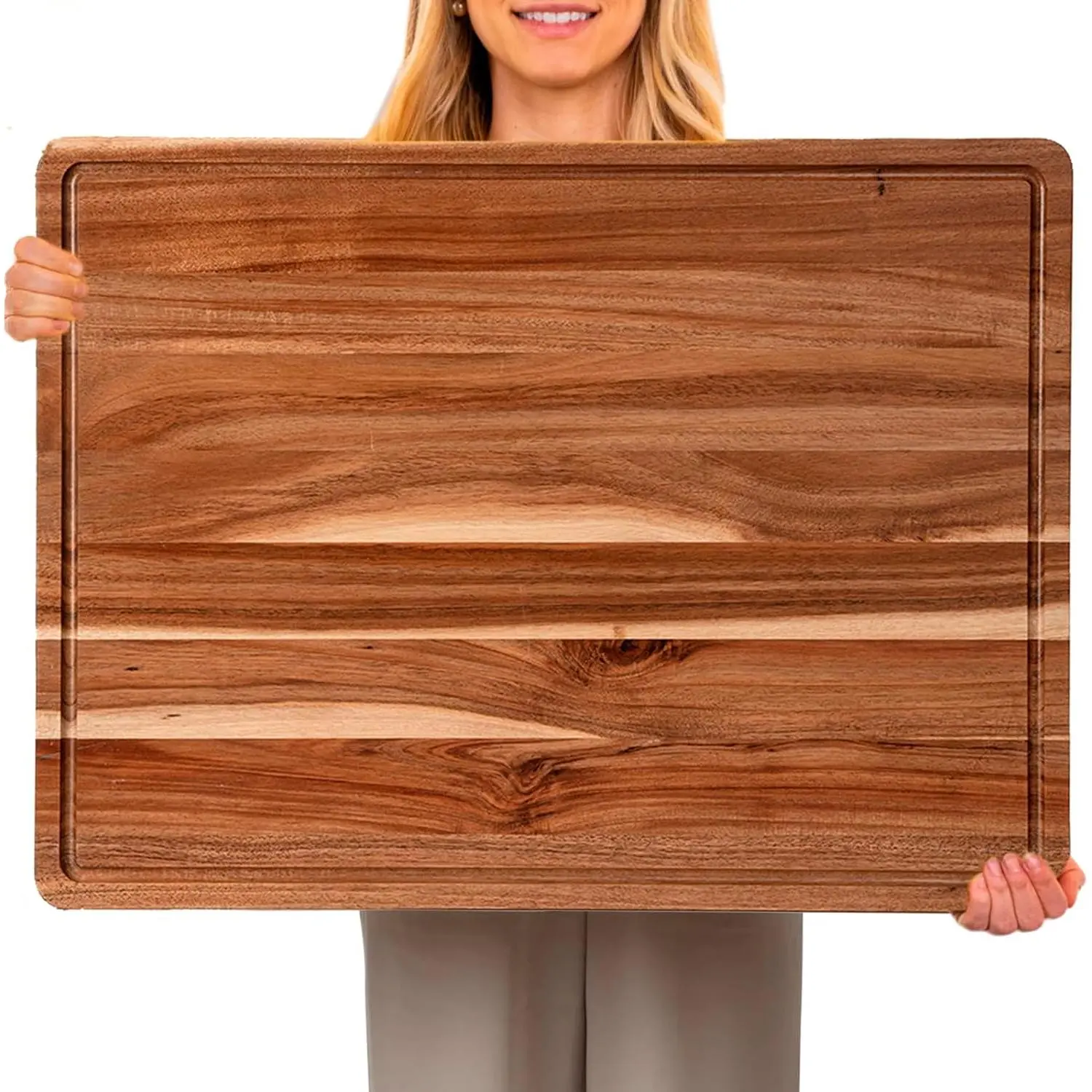 24 x 18 In Acacia Cutting Board for Kitchen, Extra Large Charcuterie Cheese Platter Serving Tray, Food Prep and Serving Boards, Chopping Boards for Meal Vegetables and Cheese