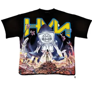 Oversized HARMONY Washed Vintage Tee with Rhinestone & Distressed Hem, Y2K Clothing Drip Clothing for Men Women, Holiday Casual Wear