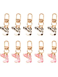 10 Piece Fashion Hat Shoe Keychains, Vintage Western Style Collectible Gifts, Memorable Key Chains for Parties, Birthdays, Anniversaries