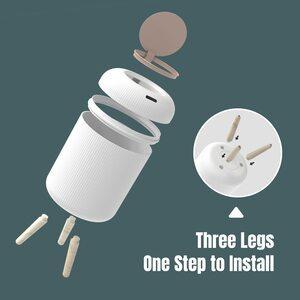 Automatic Hands-Free Waste Bin, Nordic Modern Waterproof Induction Trash Can, Space-Saving Multifunctional Garbage Bin with Wooden Legs for Bathroom - White/Black