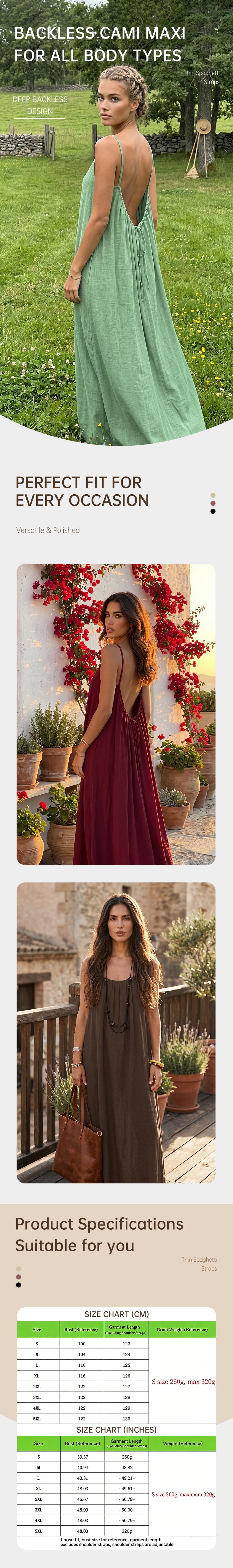 Women's Summer Casual Sleeveless Backless Cami Sundress 2026 Vacation House Dress