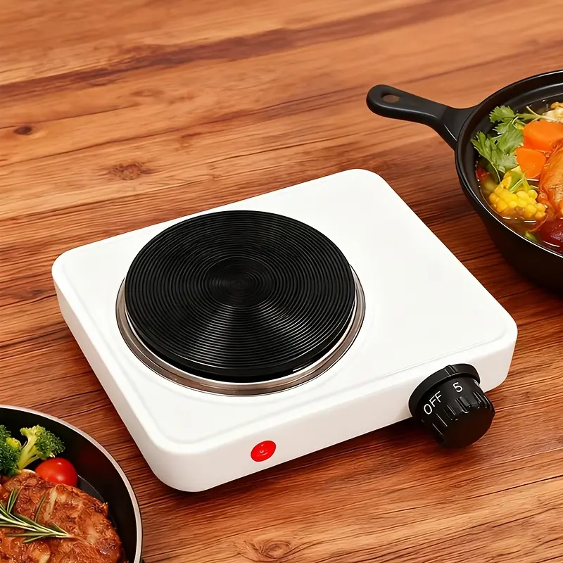 [Desktop Electric Stove] US standard desktop electric stove with 5-speed temperature adjustment for precise temperature control, space-saving heating, high efficiency and quick heating, compact and space-saving, suitable for both desktop use, home and cam