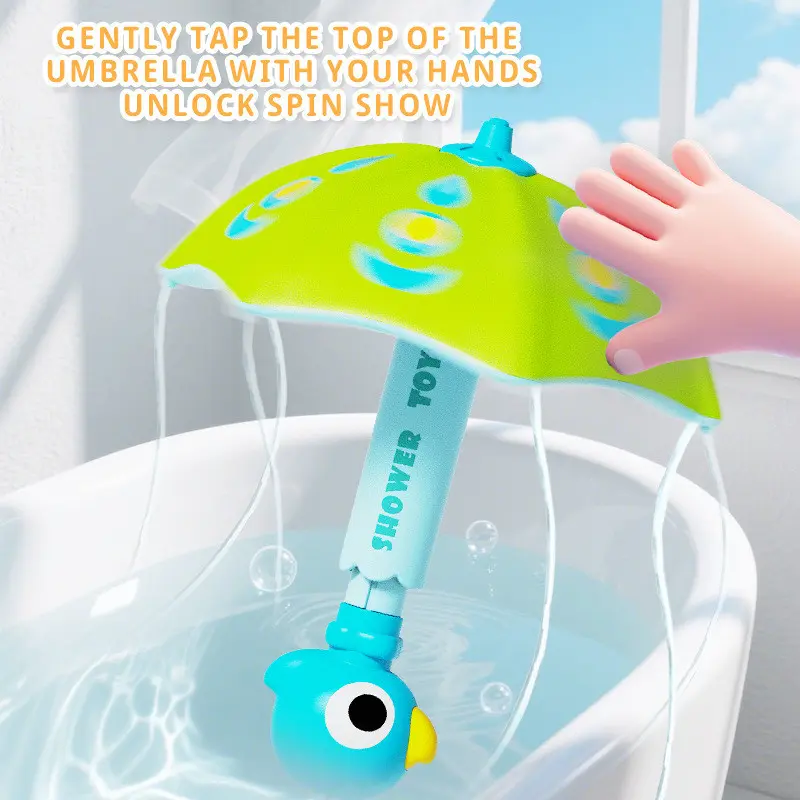 Baby Bath Time Fun, Interactive Rain Umbrella Toy, Cute Bird Design, Simulates Rain Effect, Perfect for Home & Pool Use, Ideal Gift