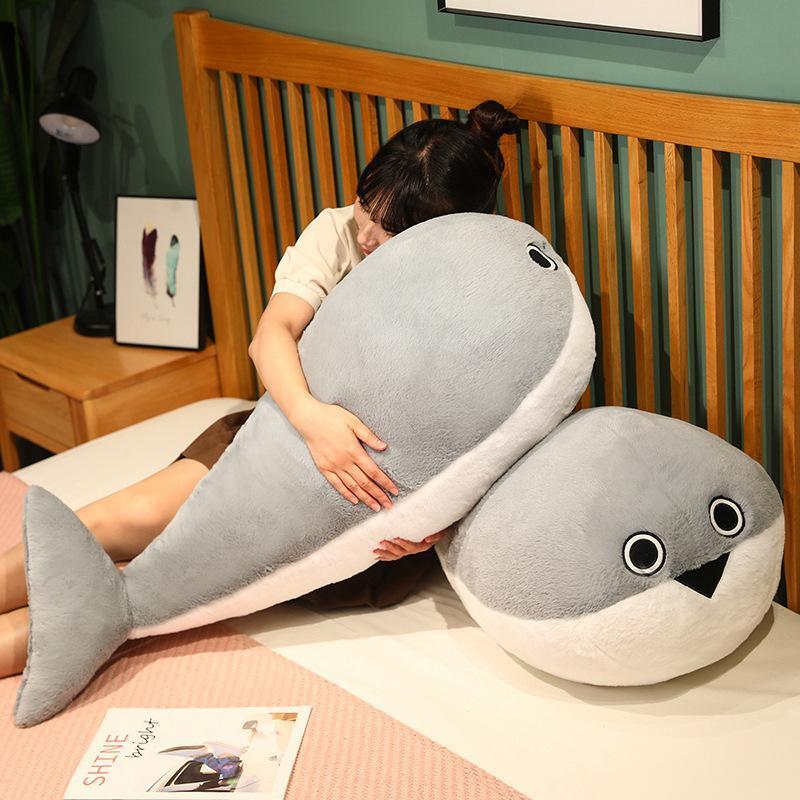 50/80/100CM Sacabambaspis Grey Lifelike Fish Doll Plush Toy Stuffed Pillow Sea Animals Toys Sofa Cushion Decor for Kids Girls