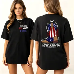 Courtesy of the Red Shirt, Toby American Ride T-Shirt White and Blue Sweatshirt Hoodie