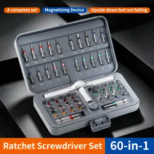 60-In-1 Professional Ratchet Screwdriver Set, Multi-Purpose Home Repair Tool Kit, Ideal for Household and Digital Device Maintenance