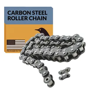 #35 Roller Chain - 3 Feet + Free Connecting Link - Carbon Steel Chains for Bycicles, Mini Bikes, Motorcycles, Go-Karts, Home and Industrial Machinery - 95 Links