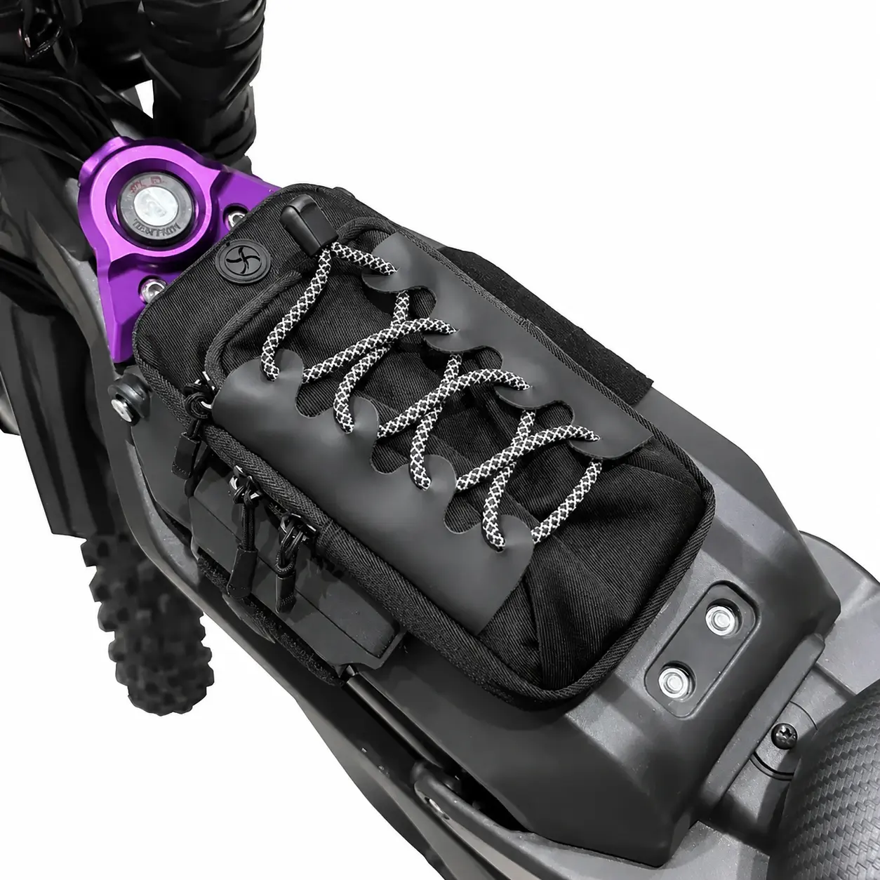 Heavy-Duty Adjustable Strap ATV/Motorbike Pouch - Weather-Resistant, Quick-Release Mounting Bag with Reflective Trim, Commuting Gear for Tools, Repair Kits, Daily Essentials on Rides