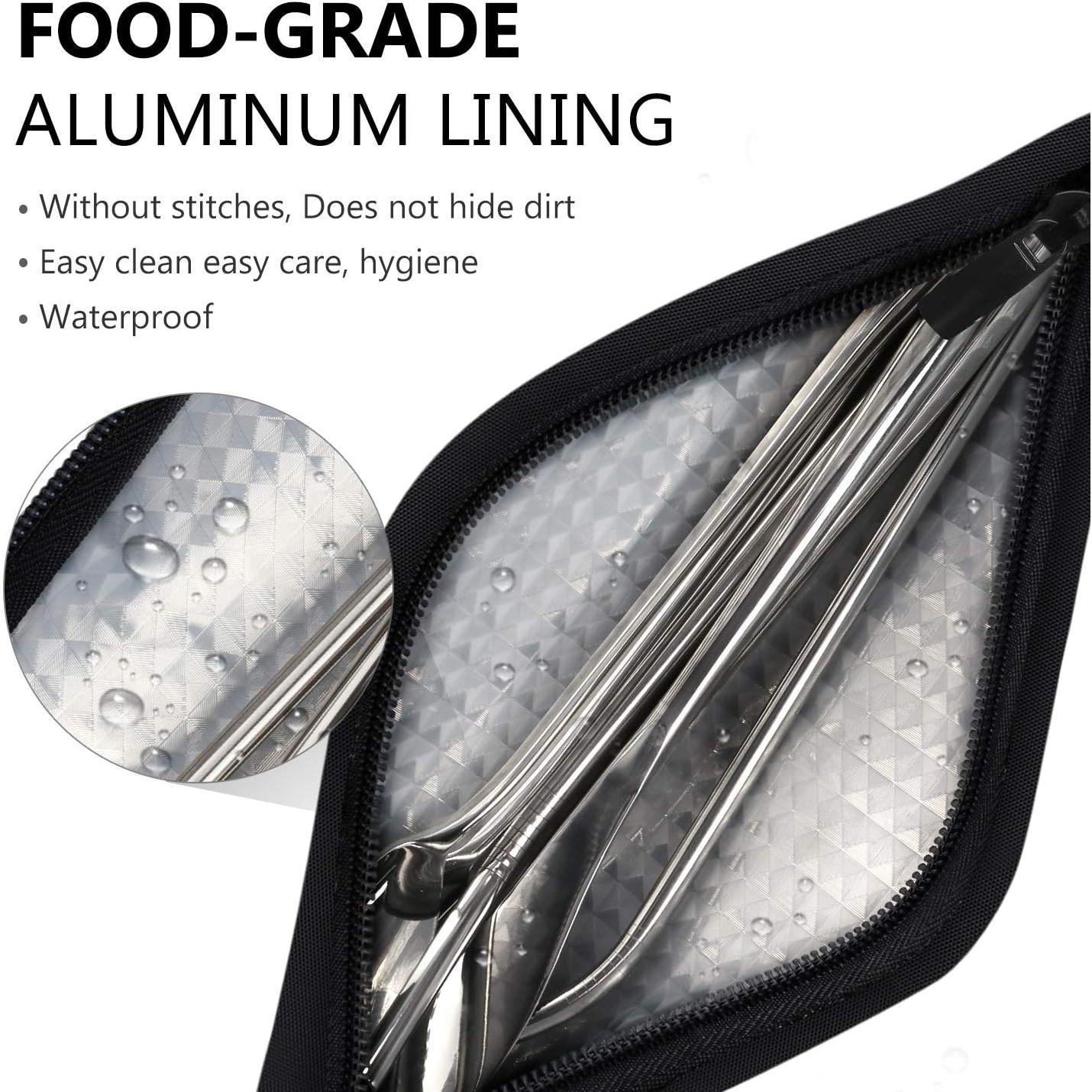 Chopstick Carrying Case without Chopsticks,  Chopsticks Bag, Chopsticks Sleeve, Travel Utensil Set Pouch for Metal, , Stainless Steel Chopsticks - Black