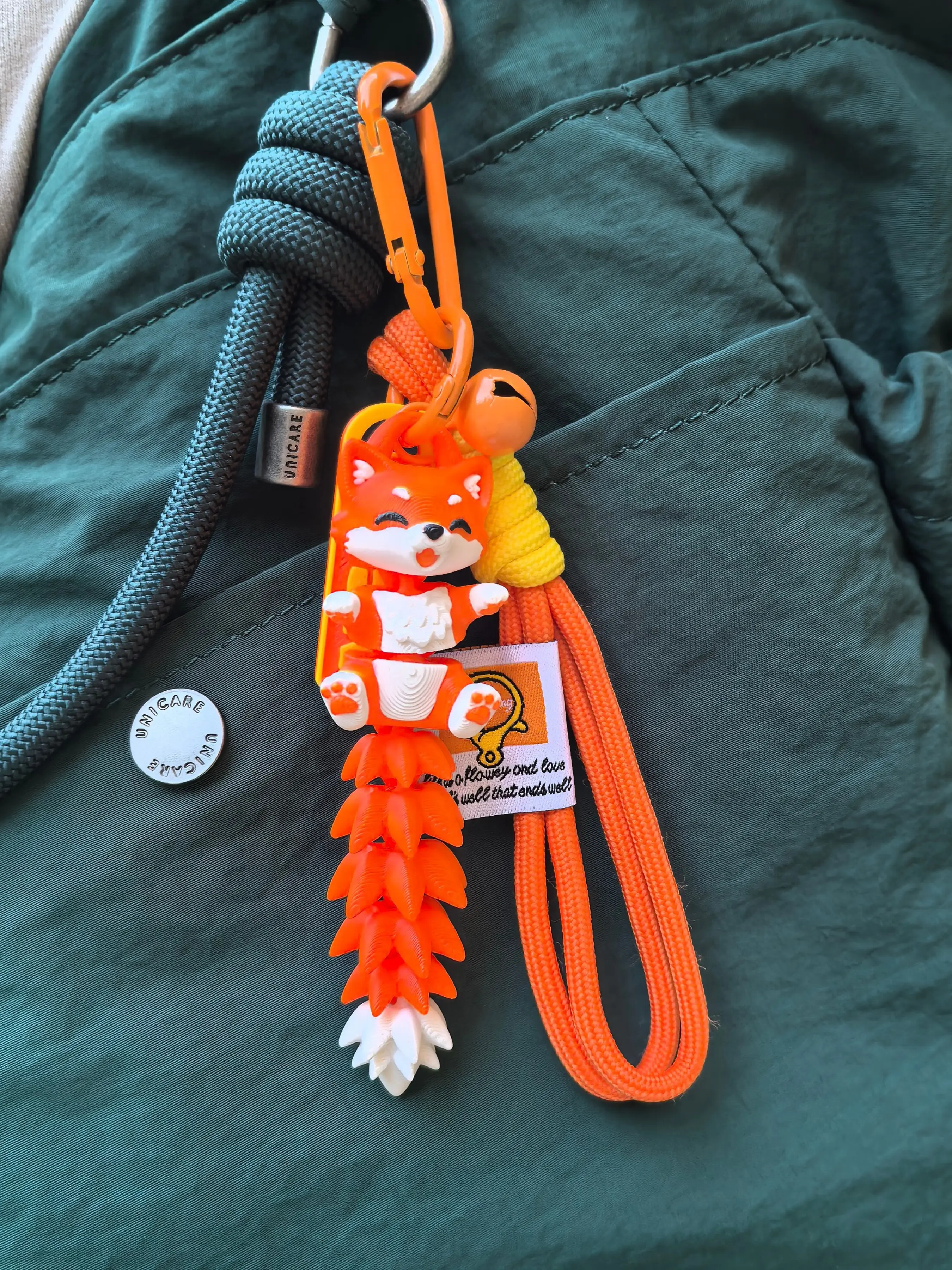 Panda Keychain with Adjustable Strap, Durable Nylon Material, Perfect Gift for Adults, Ideal for Backpacks & Water Bottles