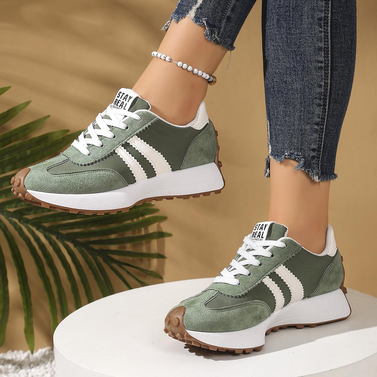 Trendy Women Platform Sneakers Thick Sole Lace Up Shoes for Height Boost Comfortable Lightweight Casual Trainers Ideal for Everyday Use Four Seasons Outdoor and Indoor Wear