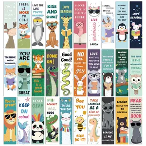 30 Different Cartoon Animal Bookmarks, Student Art Bookmarks, Reading Book Markers, Personalized Bookmarks, Fun and Creative Design