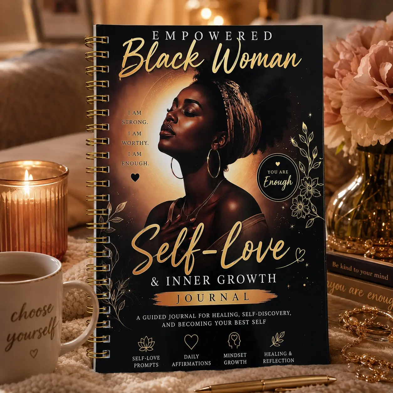 Empower Women Self-Love Growth Journal, A5 Spiral Bound Healing Handbook, Affirmations and Inner Growth Tracker, Adult Self-Care Gift