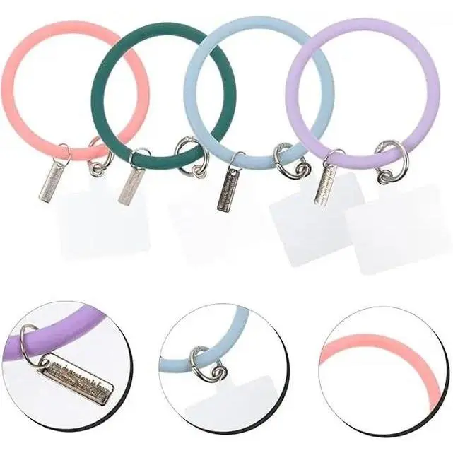 Detachable Phone Charm Wristlet Bracelet for Women, Hands-Free Wrist Strap Key Ring with Tether Tab, Universal Phone Lanyard Compatible with iPhone, Galaxy, Pixel & Most Phone Cases