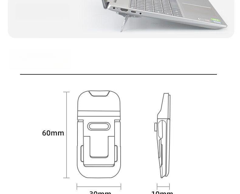 Zinc alloy laptop invisible stand bracket mini portable height-increasing foot pad cooling rack base pad