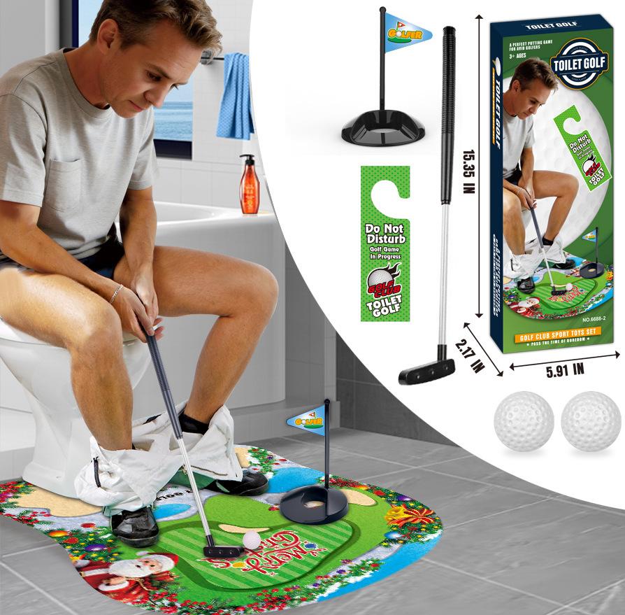Toilet-based technical toilet golf scene leisure entertainment sports toy toilet mini set